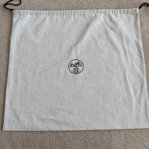 Authentic Hermes Herringbone Tweed Drawstring Storage Dust Bag Size - 21.75 x 24